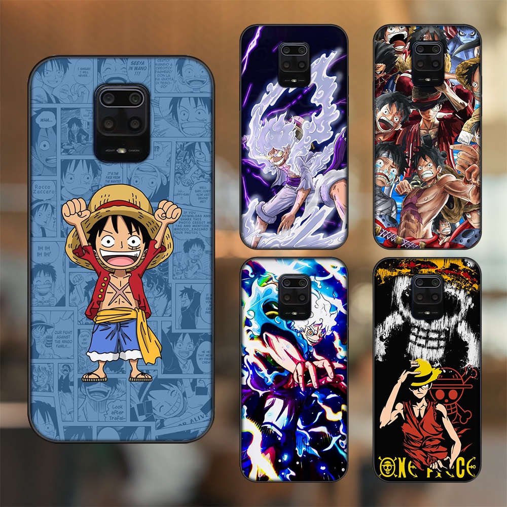 Ốp lưng Xiaomi Redmi Note 9s, Note 9 Pro viền đen in hình Luffy One Piece
