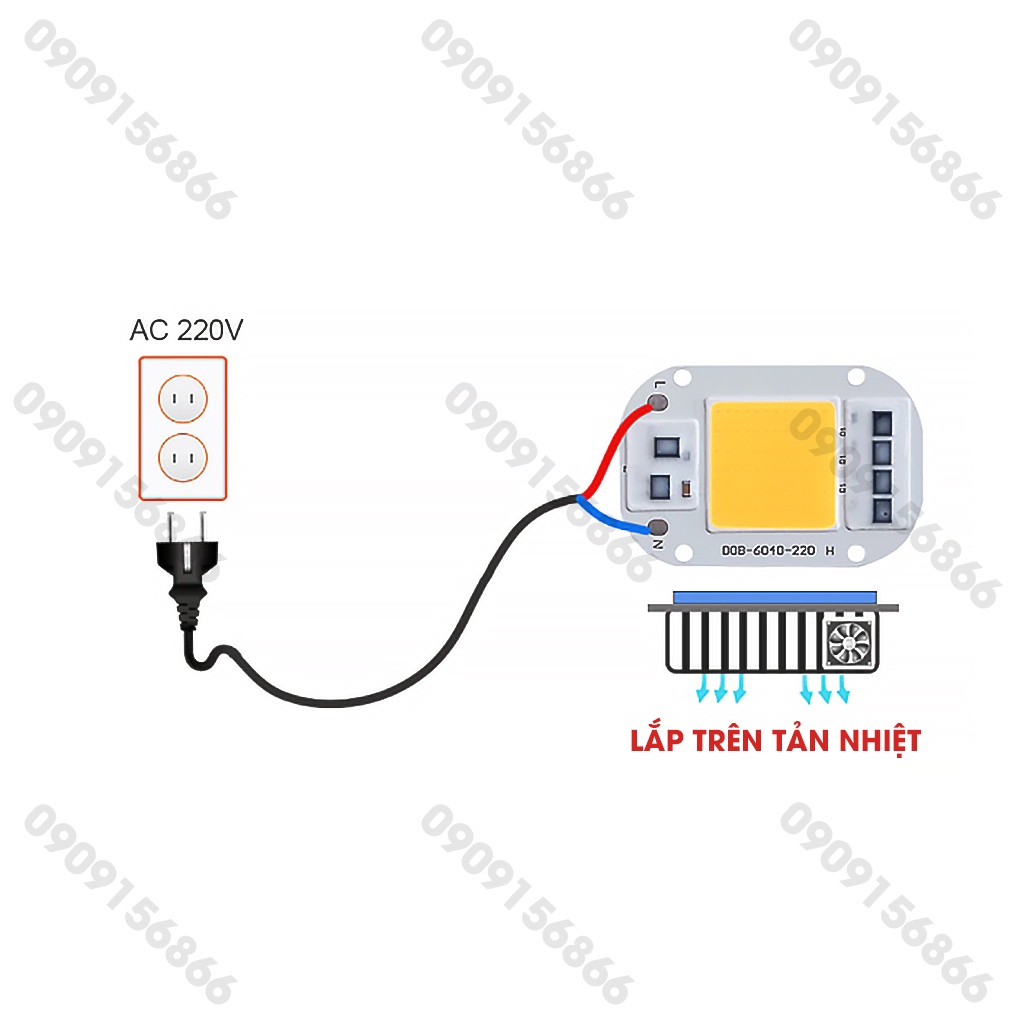 Mắt led cob 100w, 220v