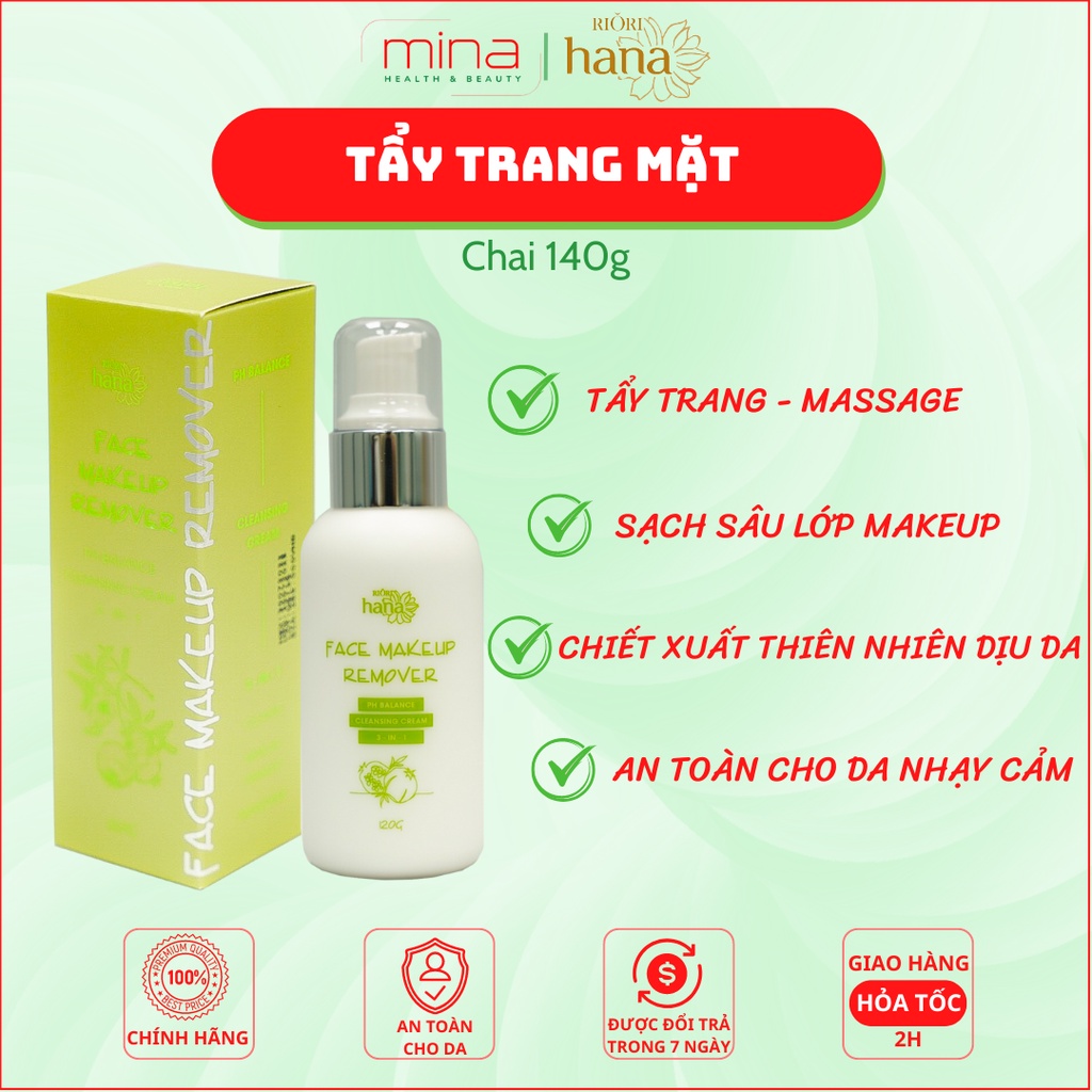 Tẩy Trang Mặt RIORI Face Makeup Remover 120g - Kem Tẩy Trang làm sạch sâu lớp makeup waterproof kết hợp massge - rửa mặt