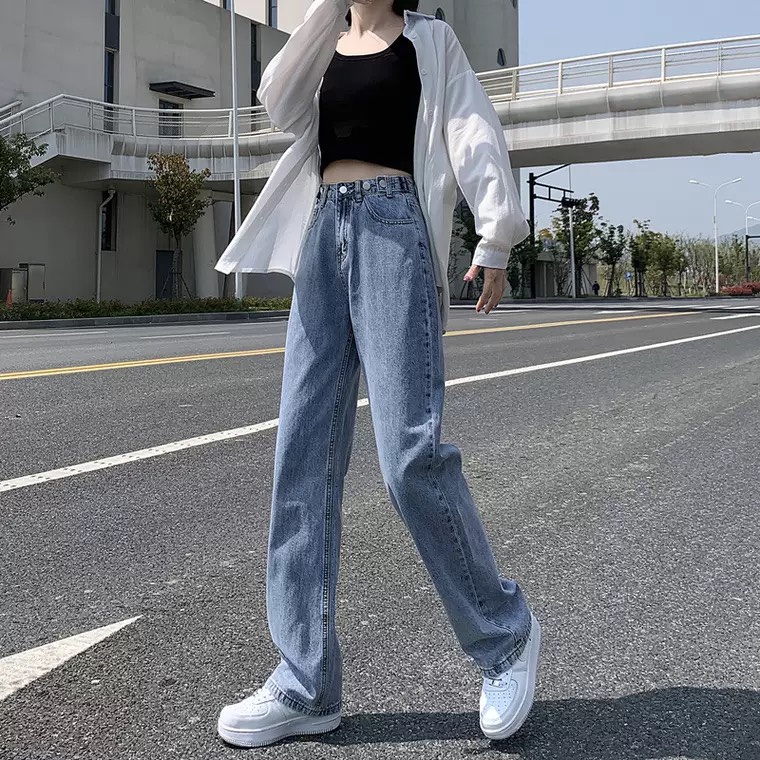 [ DÂN CHƠI ] QUẦN JEANS ỐNG RỘNG NỮ LƯNG CAO LAI CUỐN XÁM NHẠT, XÁM ĐẬM, XANH, ĐEN VẢI MỀM MỊN CAO CẤP NITIQC
