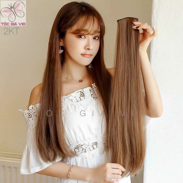 Tóc giả kẹp phím phồng 2 bên xoăn đuôi FREESHIP Tóc giả nữ xoăn đuôi lọn to
