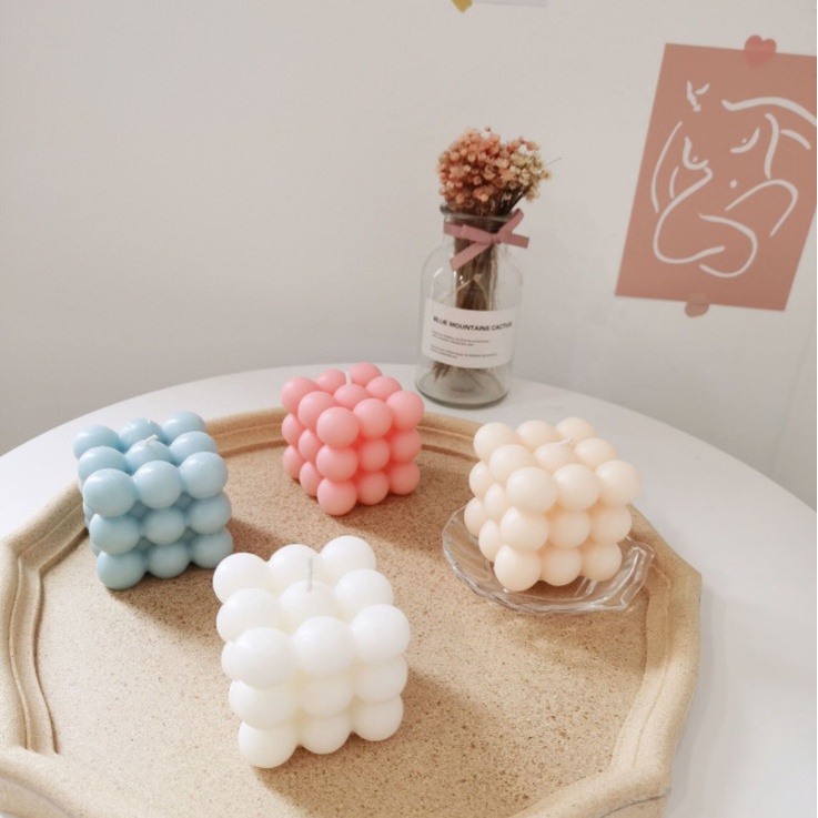 Nến thơm rubik rubic đậu nành tự nhiên nến decor - Daisy.decor