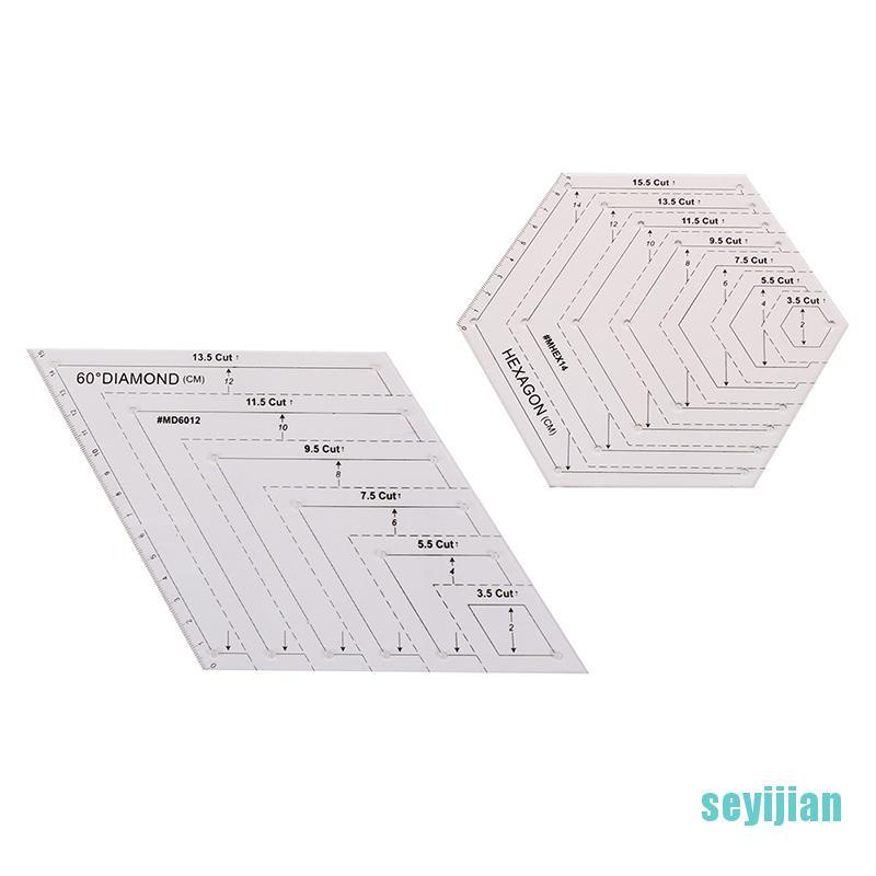 Thước Nhựa Acrylic Hình Lục Giác Dùng Trong May Vá