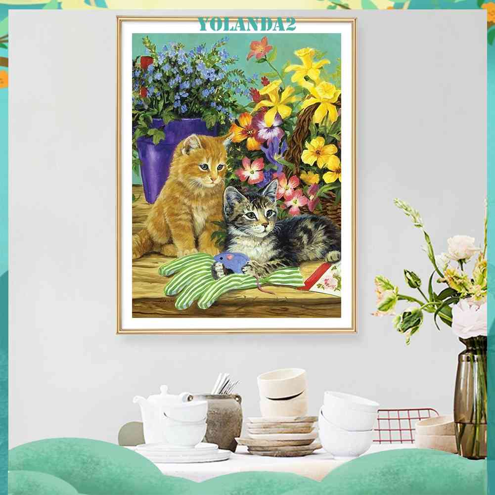 Toàn Bộ Tranh Thêu Chữ Thập DIY 11CT Hình Con Mèo