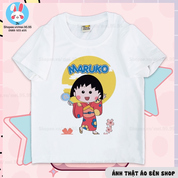 Áo thun in hình maruko tay ngắn, Áo cô bé maruko cho bé gái dễ thương