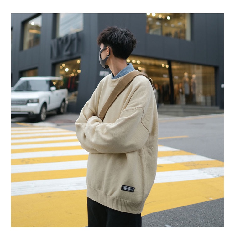Áo Sweater Cổ Tròn Dáng Rộng Thời Trang Mùa Đông Hongkong Dành Cho Nam