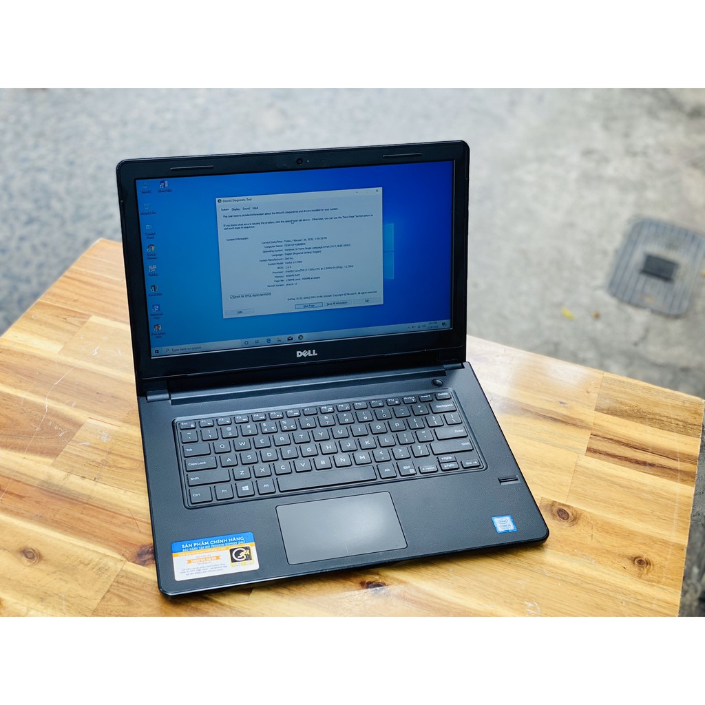 Laptop Dell Vostro 3468, i5 7200U 4 - 16G SSD128+320G Vân Tay 14inch Keng Siêu bền siêu rẻ 2 ổ cứng HOT