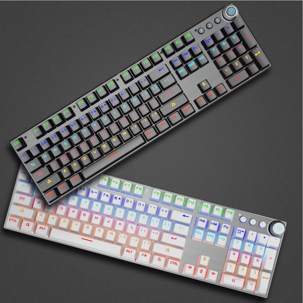 Bàn phím cơ Gaming Leaven K990 - LED RGB Rainbow - chống nước - chống bụi - Blue Switch