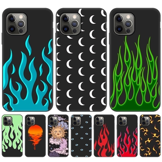 Ốp Lưng Họa Tiết Ngọn Lửa Độc Đáo Cho Iphone 11 12 Pro Max 5 5s 6 6s 7 8 Plus Se2020 X Xs Max Xr Blakc