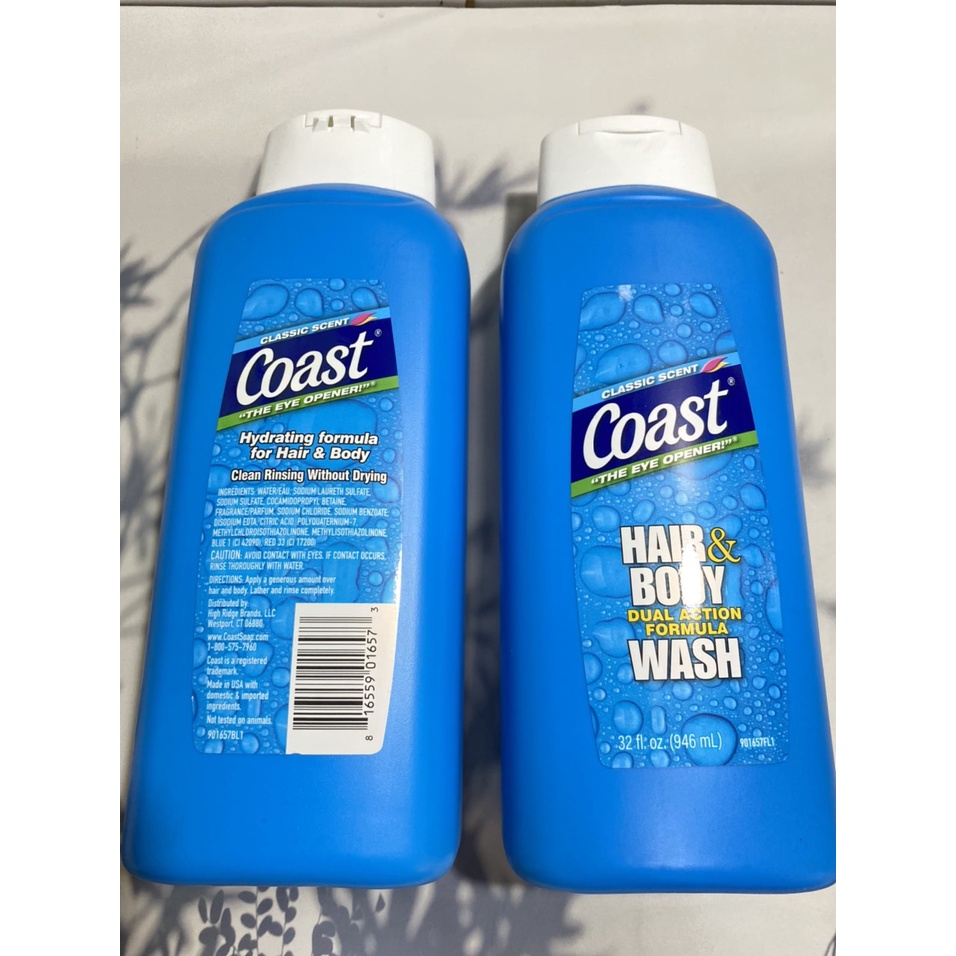 Sữa tắm gội COAST toàn thân cho nam 2in1 946ml chính hãng