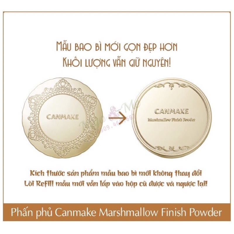 Phấn phủ Canmake Marshmallow Finish Powder Nhật Bản chống nắng, kiềm dầu - 10g