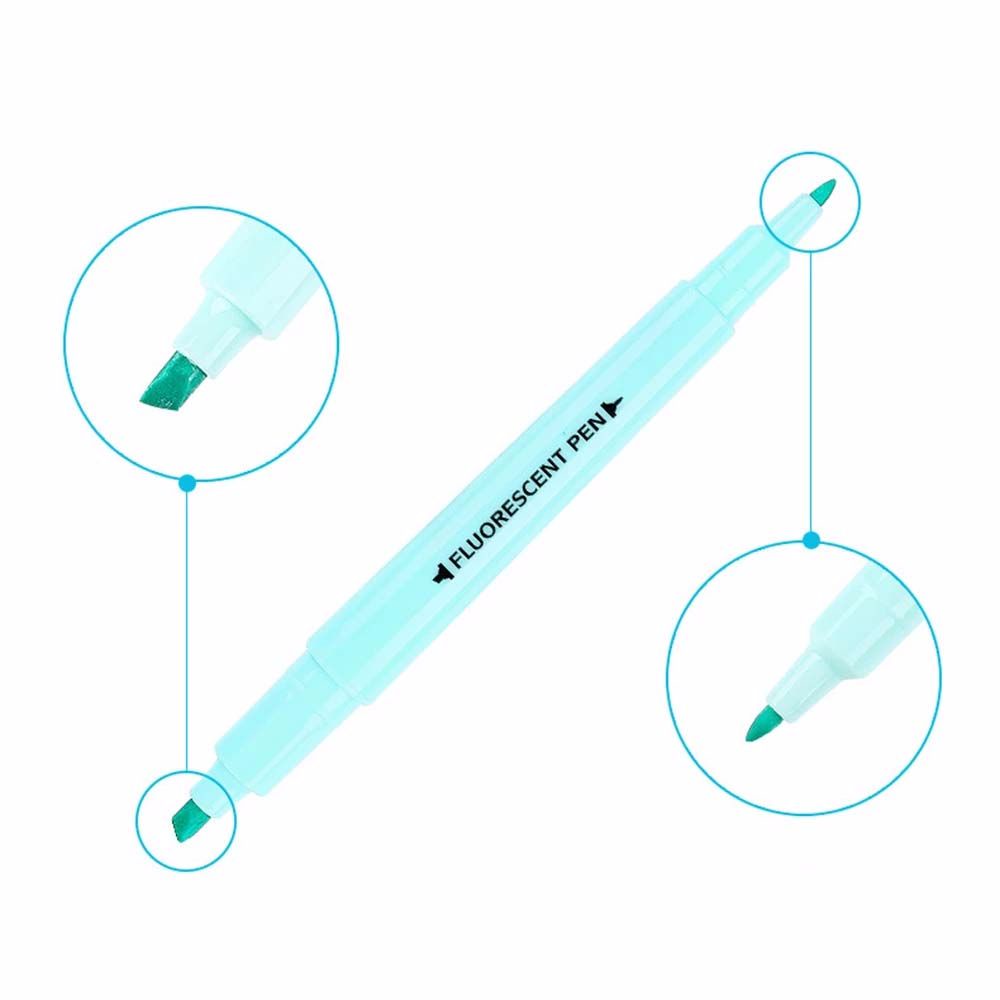 Set 6 Bút Dạ Quang Hai Đầu Màu Sắc Kẹo Ngọt Dành Cho Học Sinh / Văn Phòng