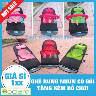 Ghế rung cho bé có thanh treo gấu - tặng kèm đồ chơi