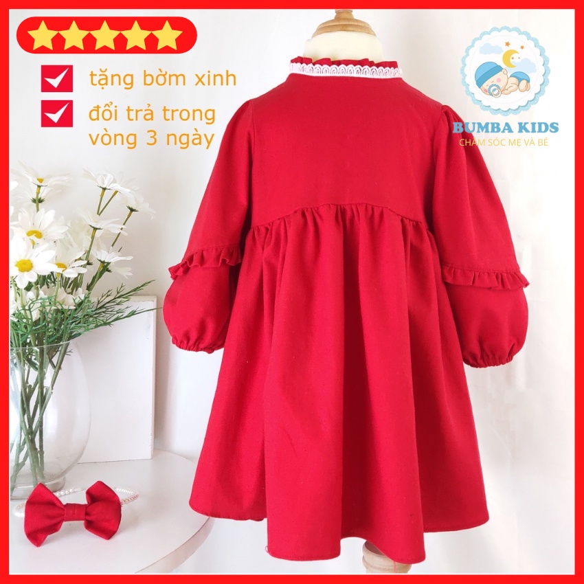 Váy thu đông cho bé gái 💥 TẶNG BỜM XINH 💥 đầm thu đông bé gái hàng thiết kế đủ size từ 1 đến 7 tuổi