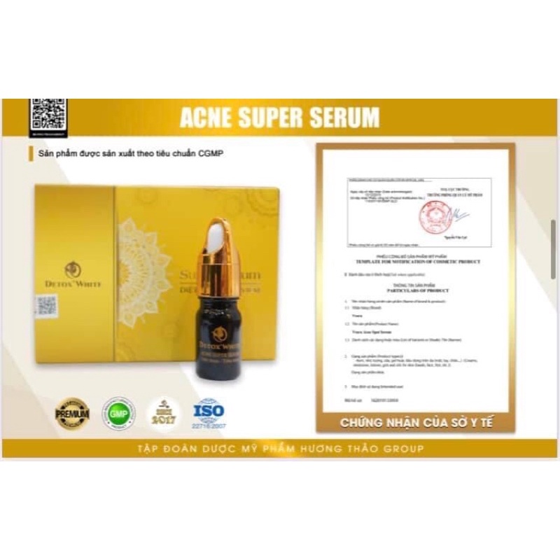 Serum Acne Super serum plus Giảm Mụn-Se khít lỗ chân lông-phục hồi da 5ml.