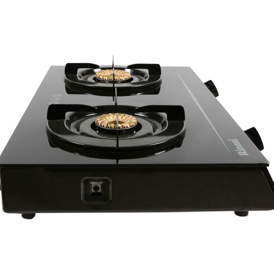 Bếp ga đôi Rinnai RV-6 Double Glasss L - Ngọn lửa xanh - Tiết kiệm gas - Hàng chính hãng STORE