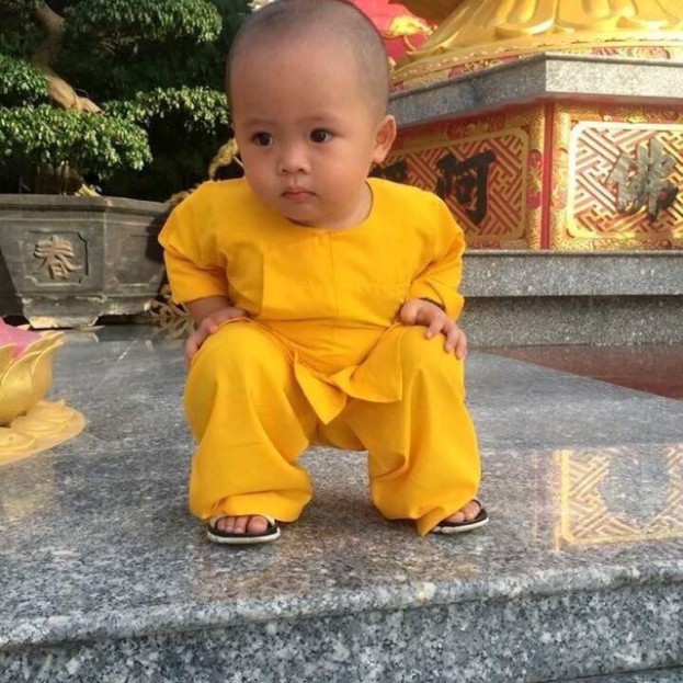 Đồ Lam Đi Chùa # Vạt Hò Cho Bé Vải Thoáng Mát # Quần Áo Bé Trai Gái - Đồ lam đi chùa - Set lam Phật tử