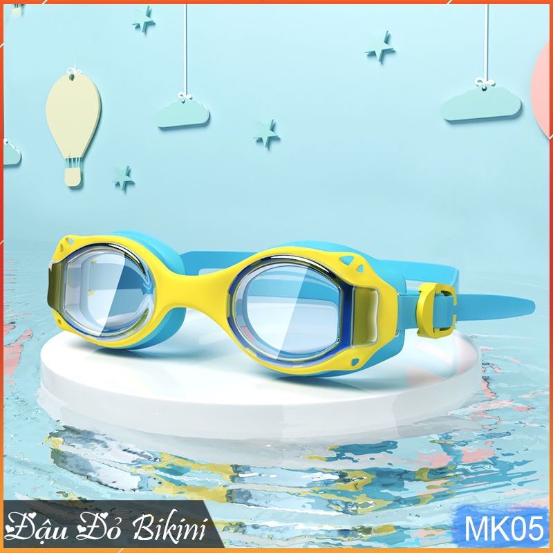 Kính bơi cho bé phối màu rực rỡ, chống vào nước và đọng hơi , đệm mềm dễ chịu cho mắt, dây điều chỉnh | MK05