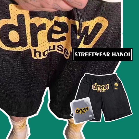 ™[STREETWEAR HANOI] - Quần Shorts Drew House Drew Đen cao cấp full tag túi, quần shorts drew justin 