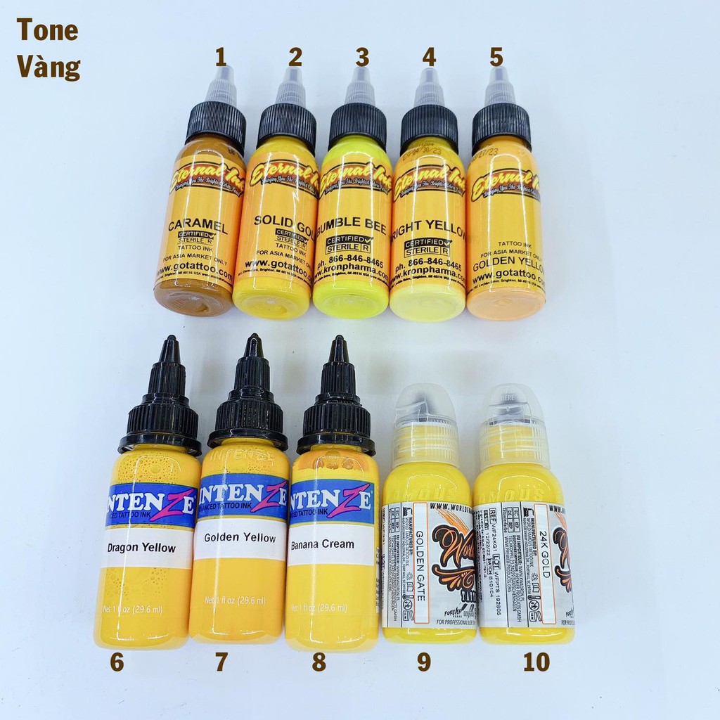Mực xăm hình màu ENTERNAL INK 30ML - Các Tone Chính