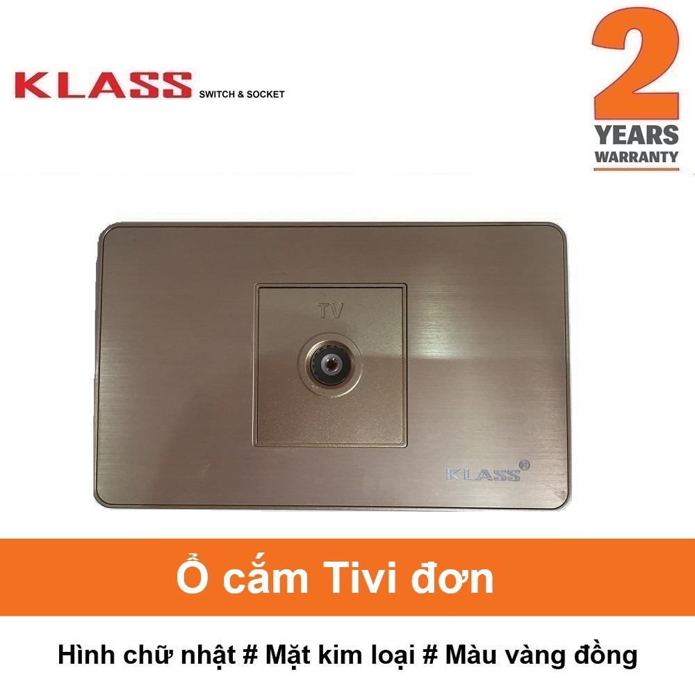 (Công tắc ổ cắm KLASS) Ổ cắm TV đơn, hình chữ nhật, màu vàng, KLASS 118KV3 118KV3-033