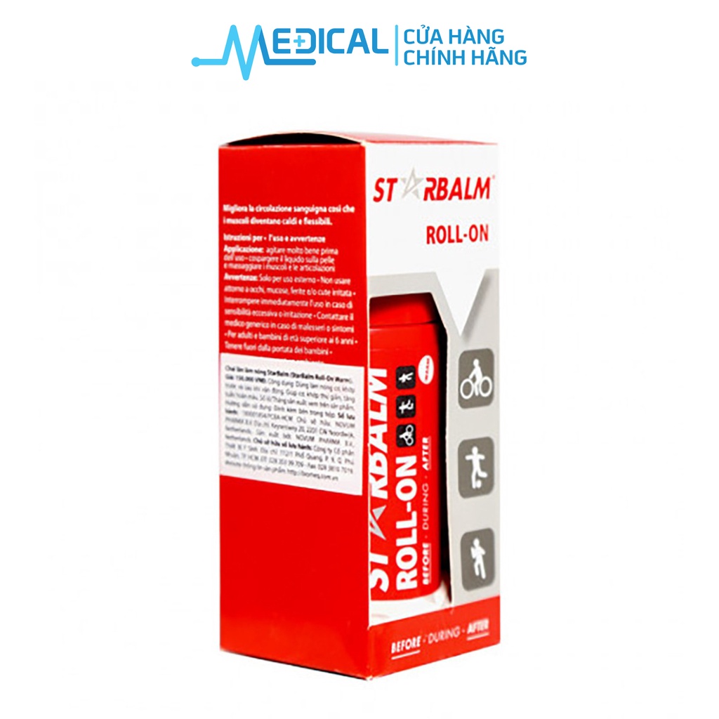 Chai lăn làm nóng cơ STARBALM Roll - On 75ml dùng trước và sau khi chơi thể thao - MEDICAL