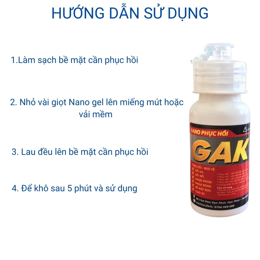 Phục hồi nhựa nhám đen nhựa bóng ô tô xe máy đánh bóng nội thất ô tô đánh bóng gỗ dưỡng nhựa nhám GAK Mitauto