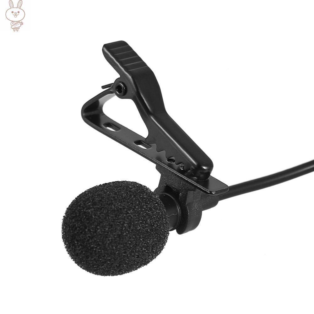 Only♥Mini Portable Clip-on Lapel Lavalier Condenser Mic Wired Microphone Compatible with  iPad Android Smartphone DSLR Camera Computer PC Laptop