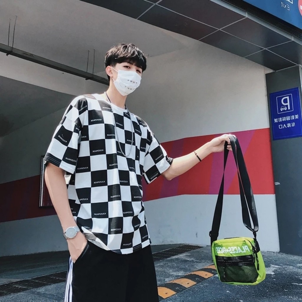 Áo Thun Caro Plusman Tay Lỡ Checkerboard | BigBuy360 - bigbuy360.vn