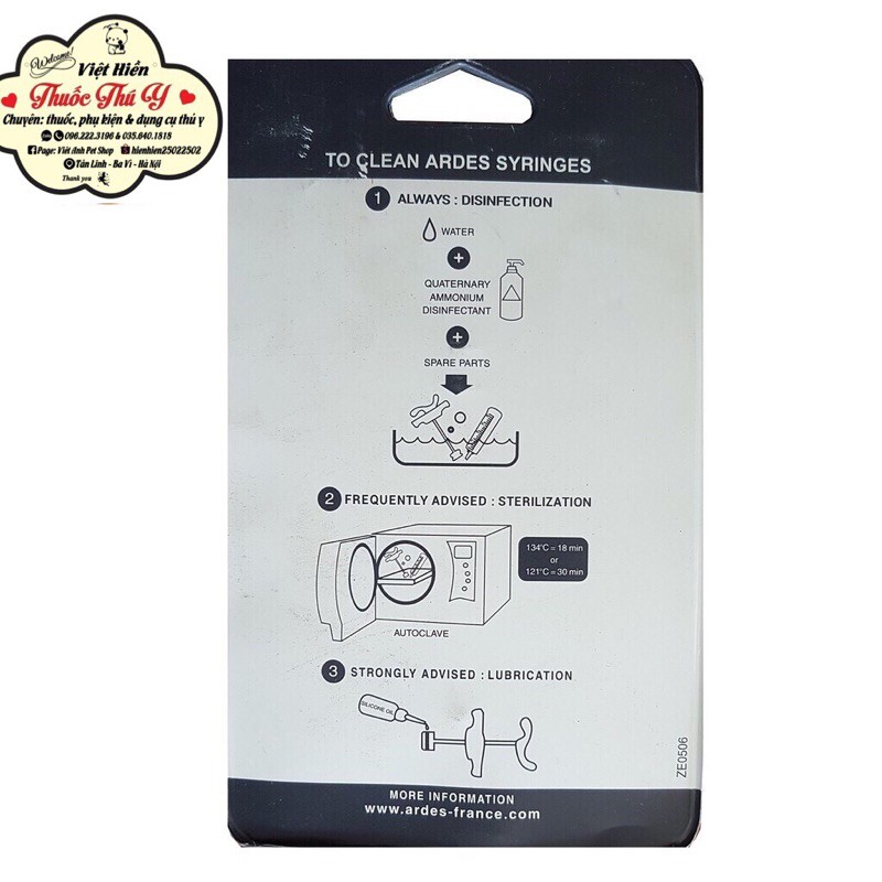 Xi Lanh Tiêm Bơm Tiêm Nhựa Ardes Pháp 10ml - 20ml