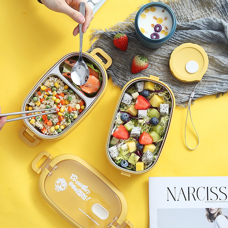 Hộp Cơm Giữ Nhiệt 2 Tầng Inox, chống gỉ, sang trọng cho Văn Phòng