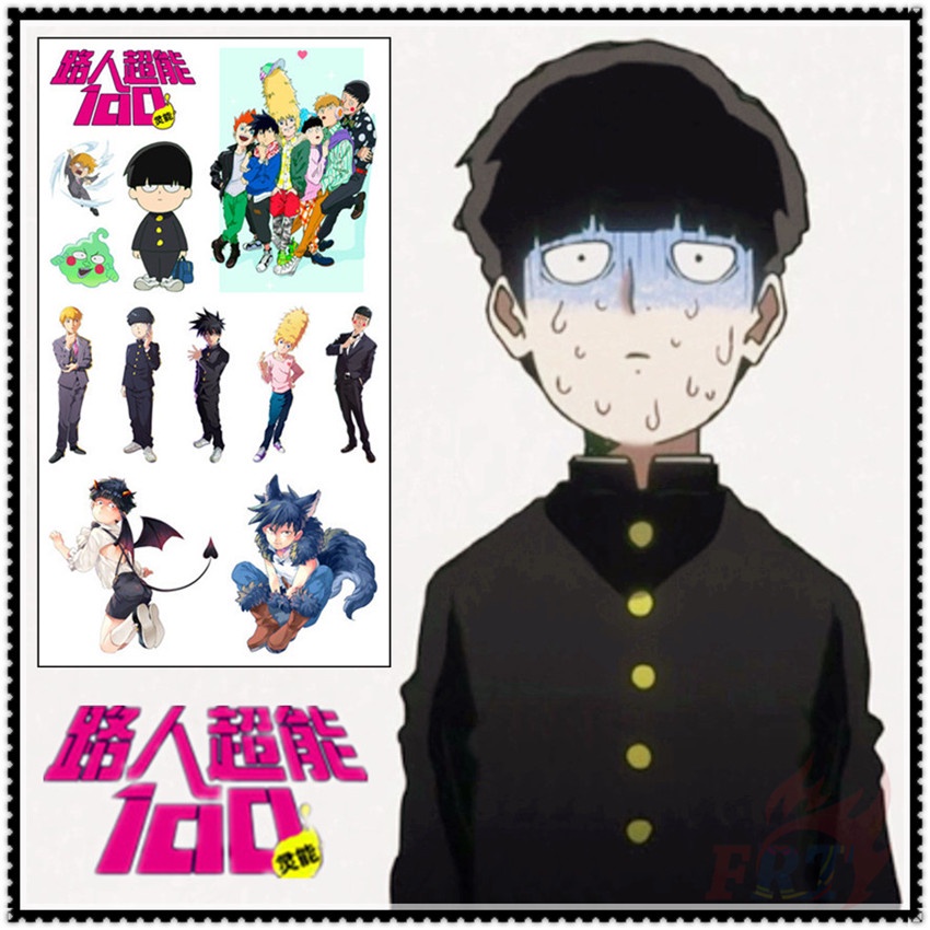 Tờ hình xăm dán tạm thời nhỏ gọn họa tiết nhân vật anime Mob Psycho 100 chống nước phong cách hấp dẫn