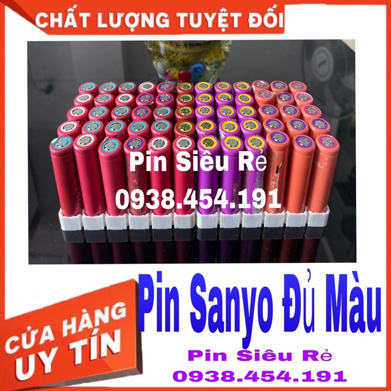 Pin Lion 18650 Sanyo đủ màu