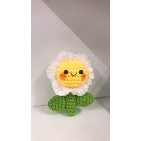 Bông hoa mặt cười bằng len handmade