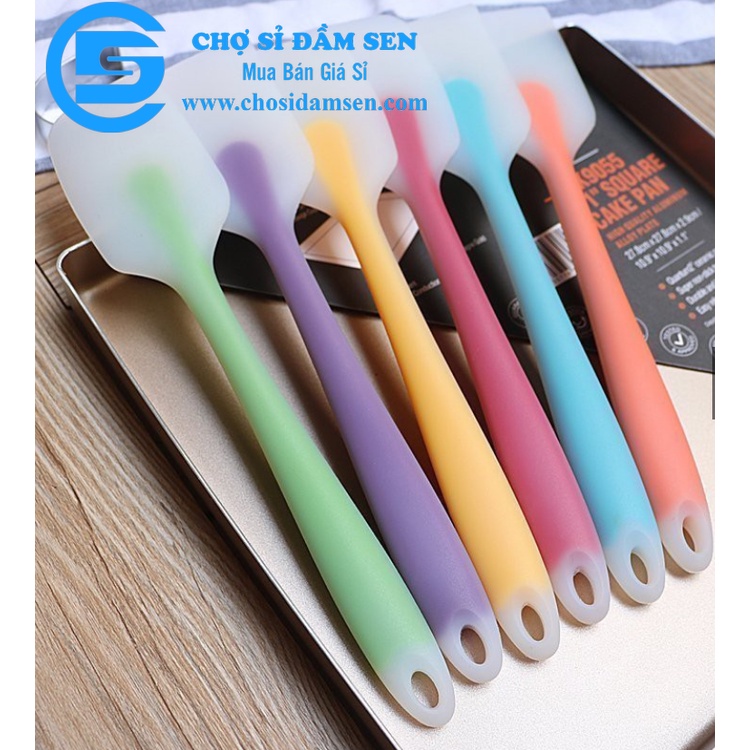Cây quét kem nhiều màu G233-QuetKem-Mau, Phới dẹt trộn bột silicone đúc liền lõi màu, Spatula- cây trộn bột, cây vét thự