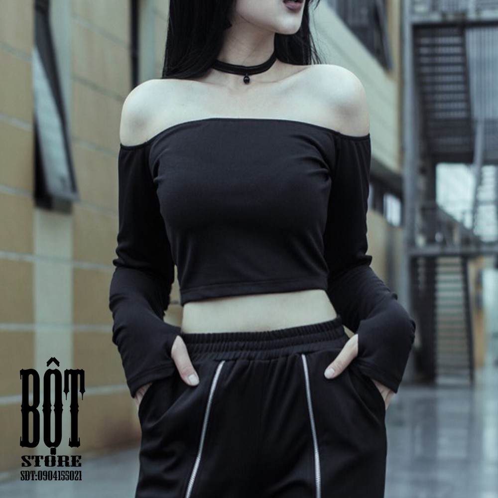 ÁO CROPTOP TRỄ VAI TAY XỎ NGÓN - HÀ NỘI