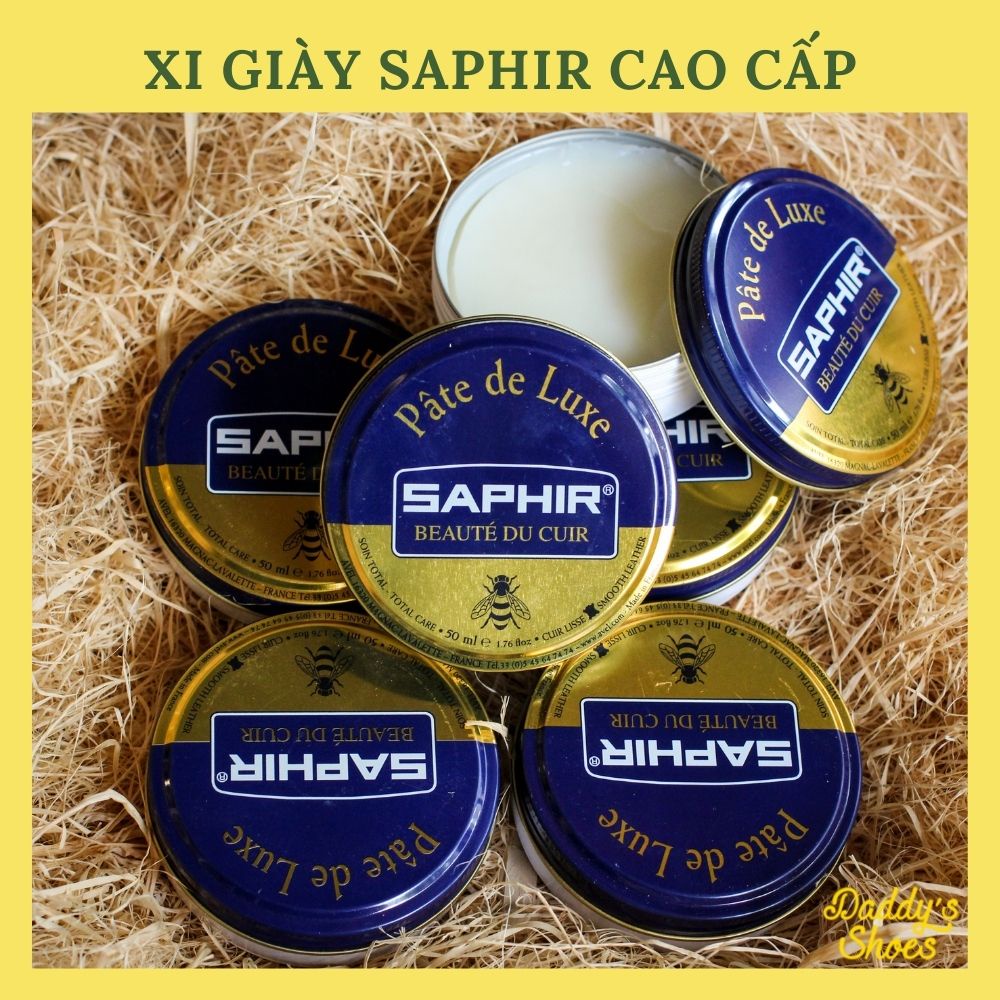 Xi giày Saphir trắng cao cấp Daddy's Shoes