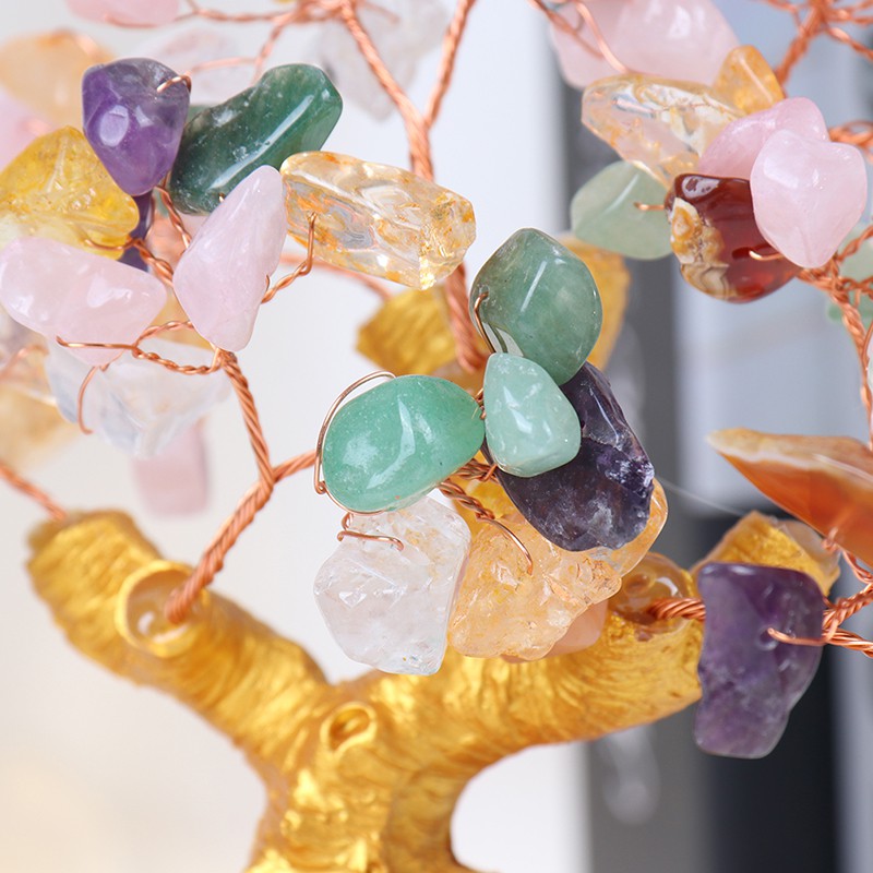 Cây tiền phong thủy đá thạch anh nhân tạo mang lại may mắn dành cho trang trí