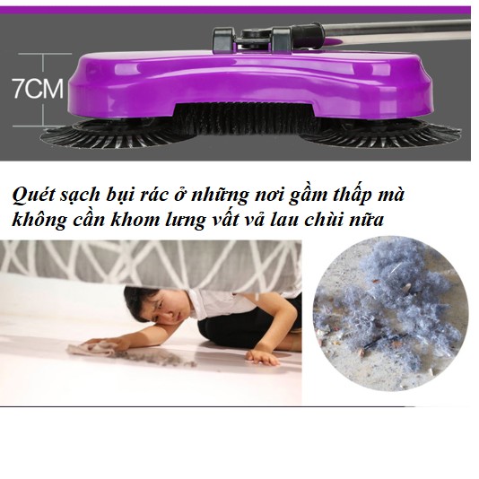 CHỔI QUÉT NHÀ GOM RÁC TỰ ĐỘNG SPIN BROOM CỦA THÁI LAN HÀNG XUẤT KHẨU CHÂU ÂU - CHỔI HÚT BỤI KHÔNG DÂY