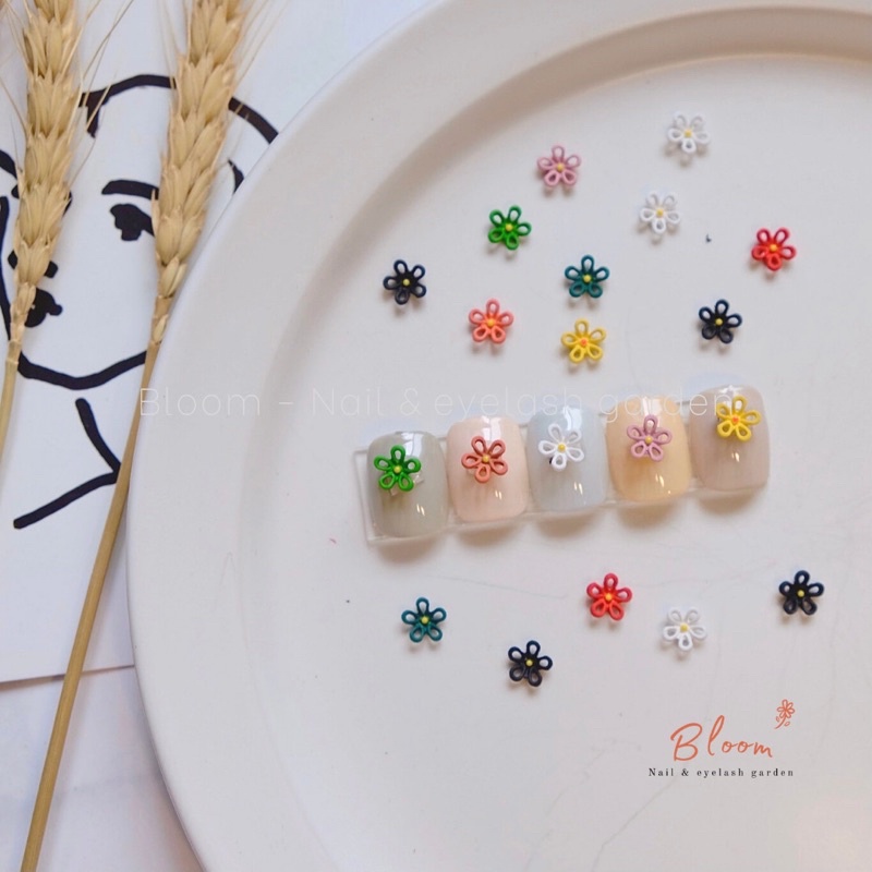 Set charm hoa gắn móng tay, charm nail