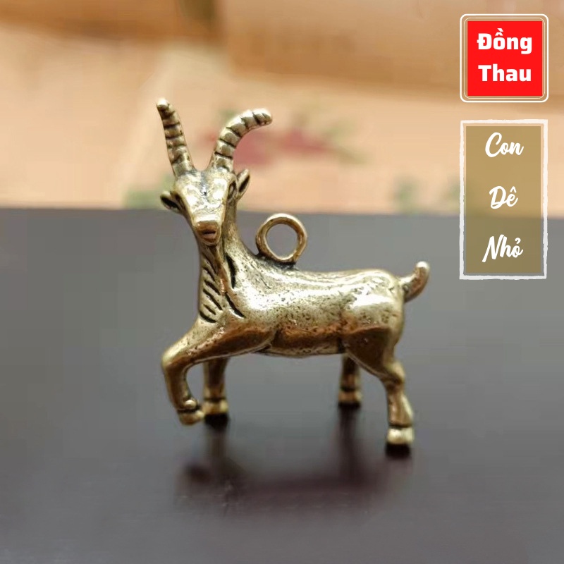 Tượng Nhỏ Phong Thủy Bằng Đồng Kiểu Dáng Con Dê Nhỏ, Đem Lại Sự May Mắn Tài Lộc, Trưng Bày