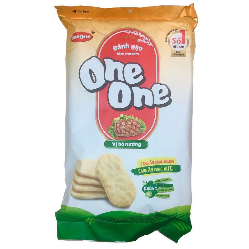 0Bánh gạo One One VỊ TÔM NƯỚNG/ VỊ BÒ NƯỚNG gói 150g