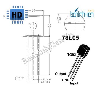 78L05 TO92 0.1A 5V Zin
