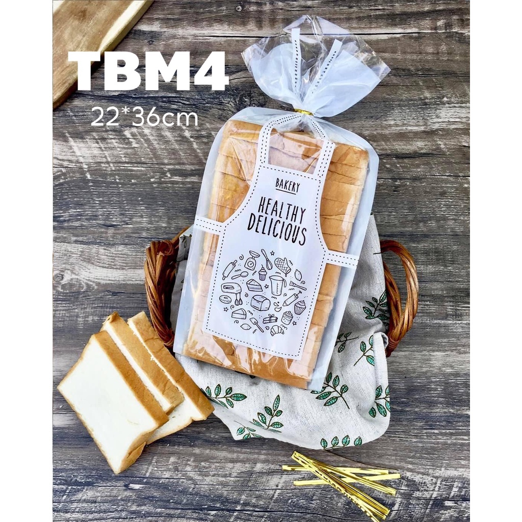 Túi đựng bánh mỳ xếp hông trắng TBM4 - 1kg