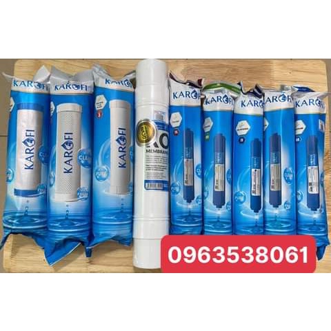 Combo lõi lọc 123456789 Karofi chính hãng ( Lõi lọc Smax Duo 3 Post Carbon)