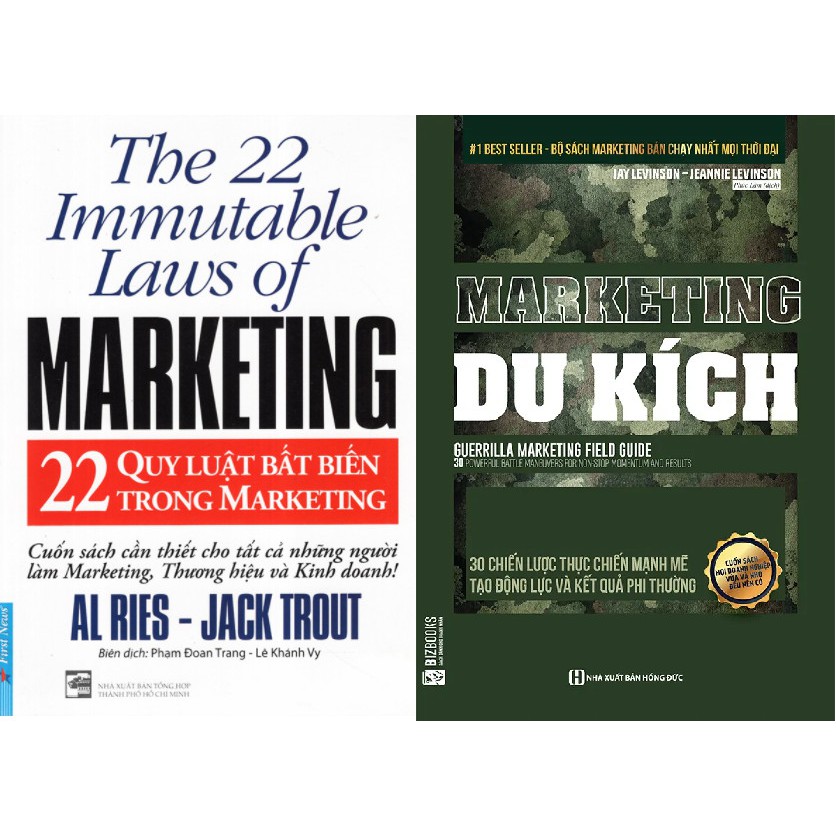 Sách - Combo 2 cuốn Marketing:  22 Quy Luật Bất Biến Trong Marketing+Marketing Du Kích.