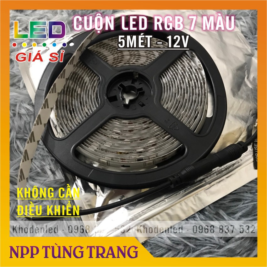 Cuộn led 7 màu RGB 5M không cần dùng điều khiển | BigBuy360 - bigbuy360.vn
