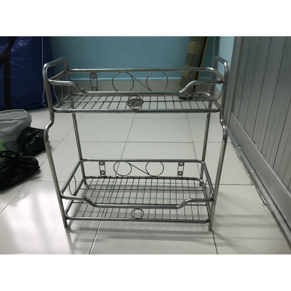 [Now ship hỏa tốc 1H] Kệ Gia Vị inox, Kệ nhà bếp lệch 2 Tầng inox cao cấp, kệ inox 2 tầng