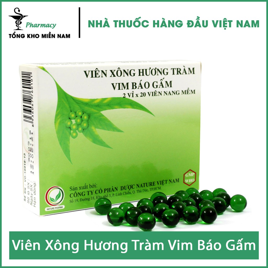 Viên Xông Hương Tràm Vim Báo Gấm 40 viên - Hỗ Trợ Triệu Chứng Cảm - Tổng Kho MiềnNam