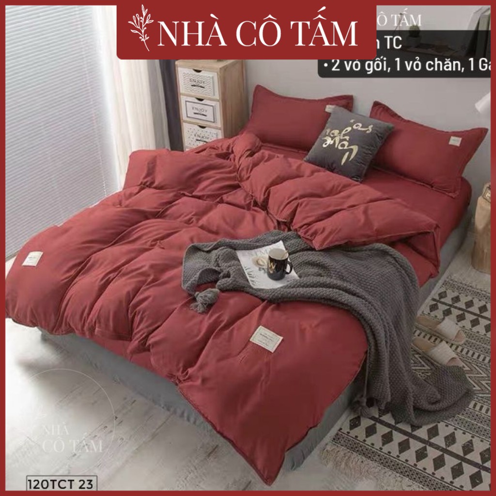 Bộ Chăn Ga Gối Đỏ Đô Giá Rẻ Cực Xinh Cotton Tici Trơn Phong Cách Hàn Quốc Nhà Cô Tấm ( Có Hình Ảnh Thật)